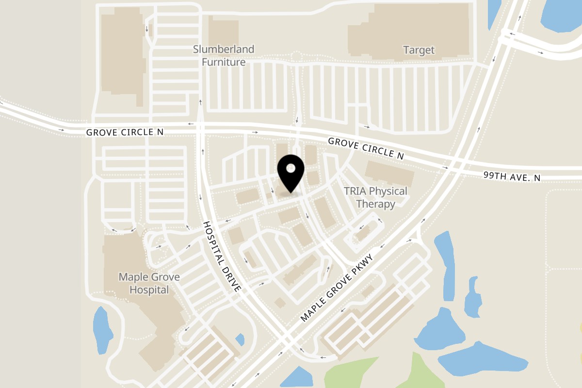 Map showing the location of Apa Sushi on 15607 Grove Cir N in Maple Grove